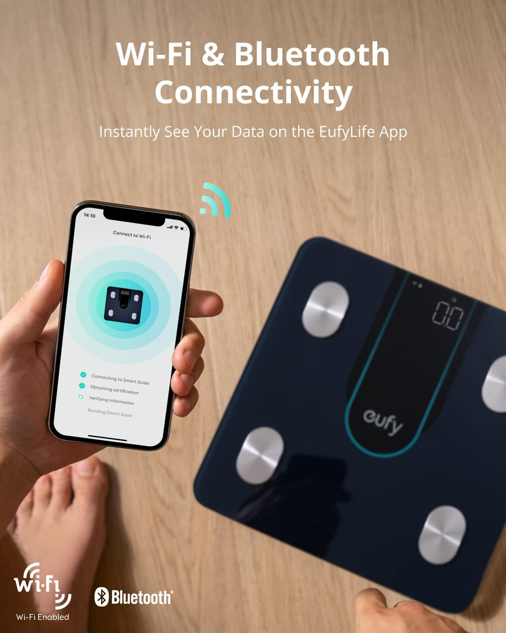eufy Scales for Body Weight, Digital Bathroom Scales with Bluetooth, Wi-Fi, 15 Measurements, Weight, Body Fat, BMI, Muscle & Bone Mass, 3D Virtual Model, High Accuracy, IPX5 Waterproof, Smart Scale P2