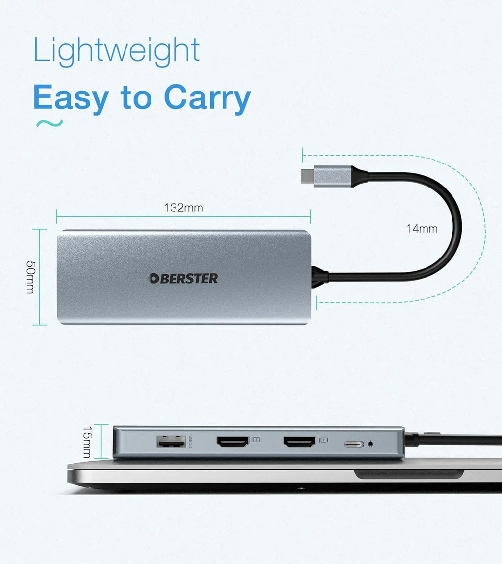 USB-C Docking Station 12-in-1 for Win/Mac with Triple Display Multi-Functional