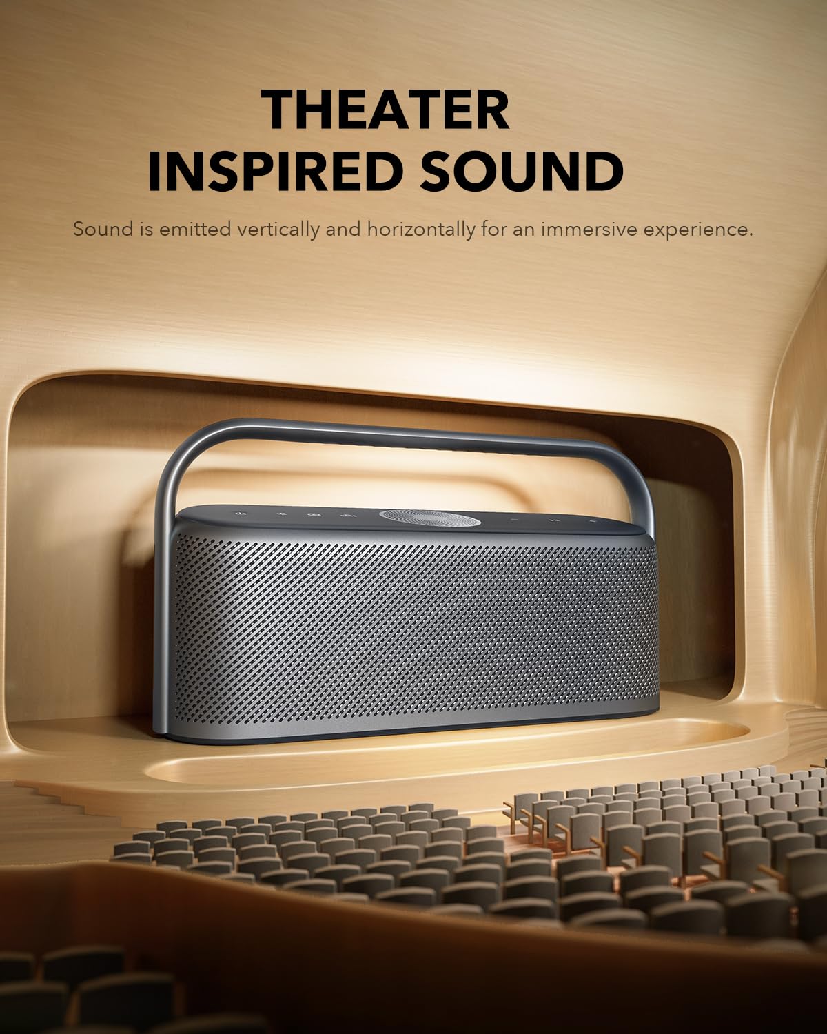 soundcore Motion x600 Bluetooth Speaker with Wireless Hi-Res Spatial Audio, 50W Sound, IPX7 Waterproof, Pro EQ, Built-In Handle, AUX-In, Portable Speaker for Home, Office, Outdoors