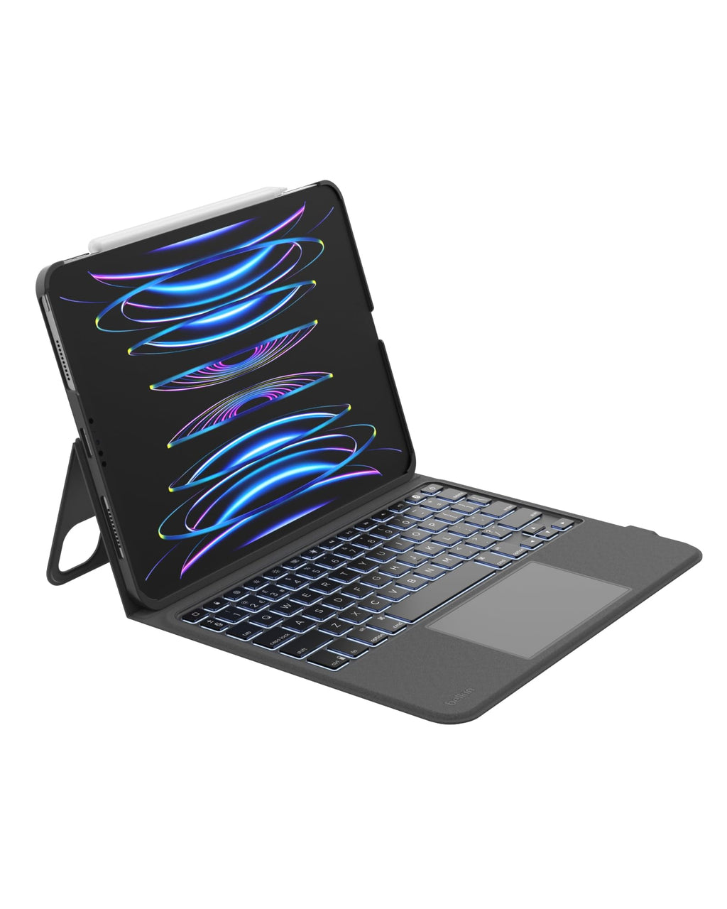 Belkin Everyday iPad Keyboard Case with Cradle, Backlit Bluetooth Keyboard, Trackpad Gestures, Magnetic Apple Pencil Holder, QWERTY, Media Keys, For iPad Air 11” M2/M3, 10.9”, iPad Pro 11”