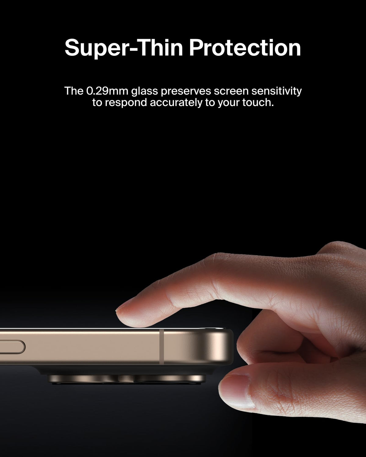 Belkin ScreenForce InvisiGlass Privacy Screen Protector for iPhone17 + iPhone 16 Pro, Scratch-Resistant Impact Protection with Included Easy Align Tray for Bubble Free Application, Recycled Glass