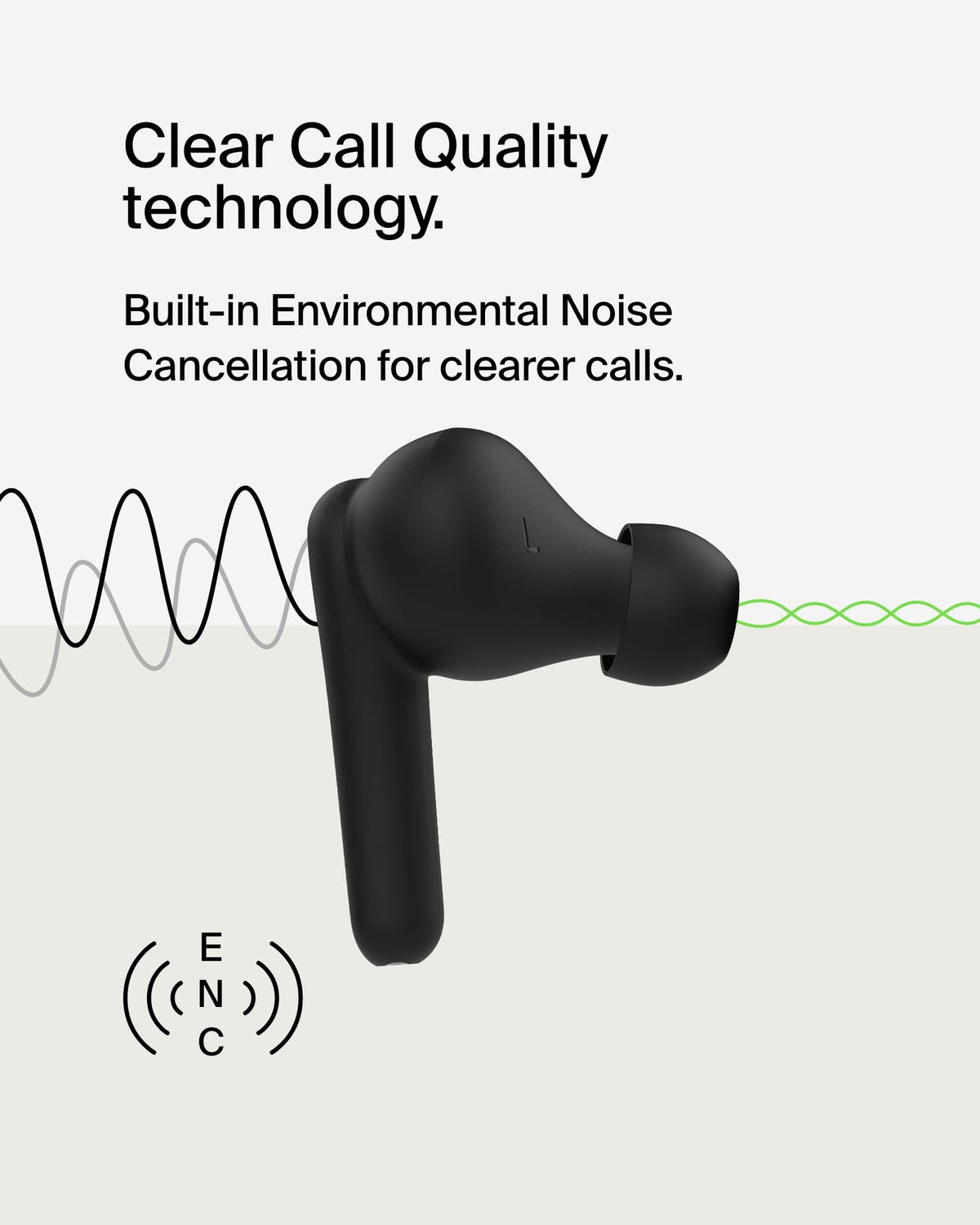 Belkin SoundForm Rhythm True Wireless Earbuds with Built-in Microphone, USB-C Fast Charging, 28H Battery Life, IPX5 Water Resistance - Bluetooth Earbuds for iPhone, iPad, Galaxy, Pixel & More - Black