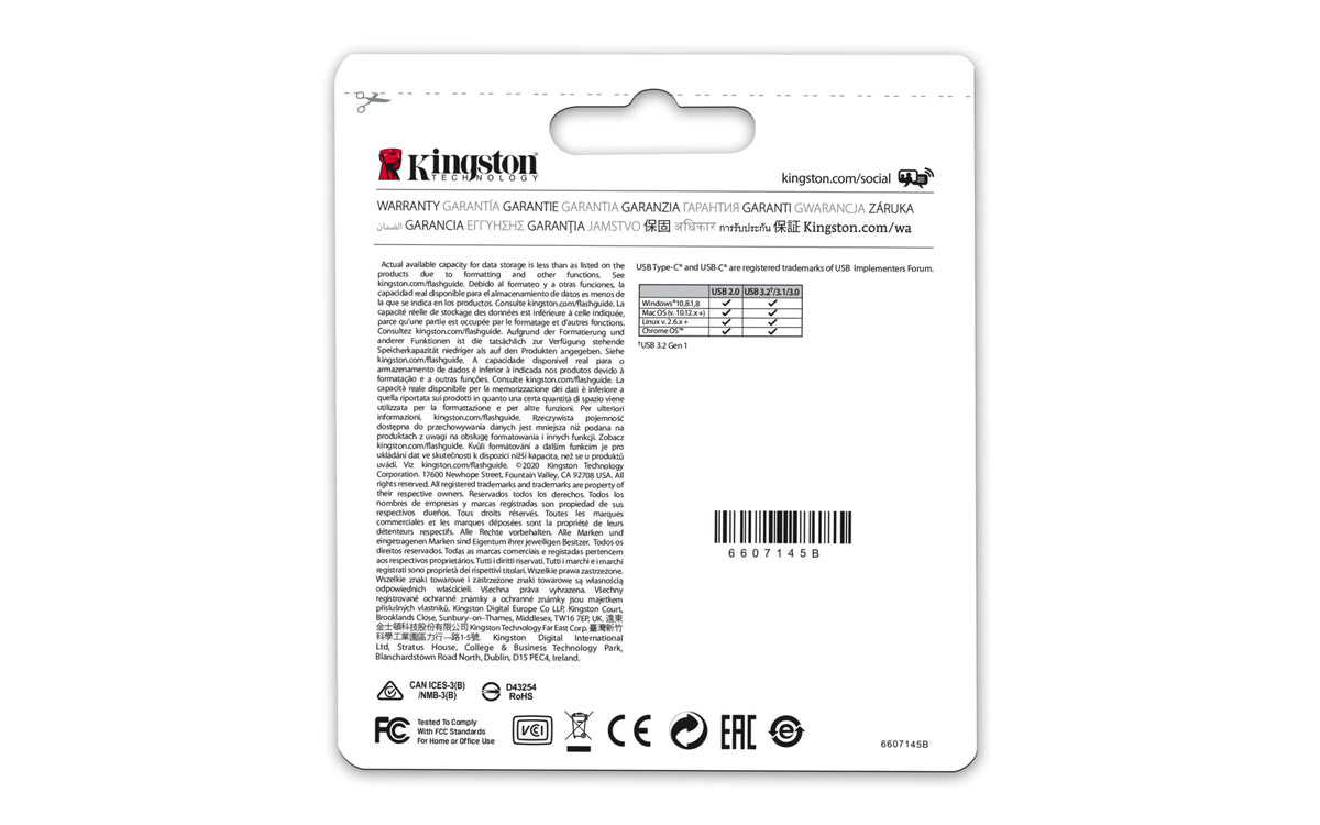 Kingston DataTraveler microDuo 3C USB Flash Drive 128GB USB Gen 3 Type-C and Type-A - DTDUO3CG3/128GB