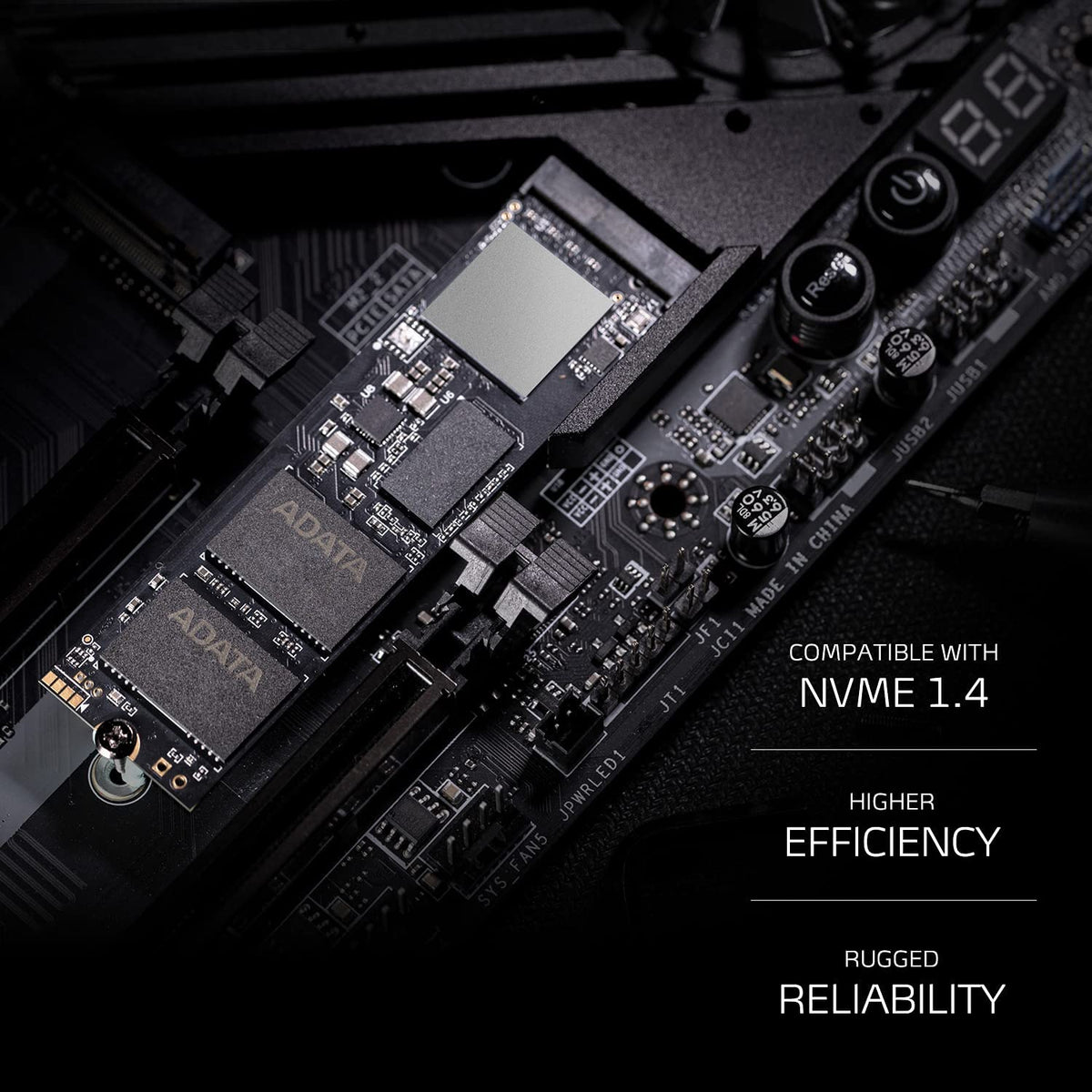 ADATA XPG GAMMIX S70 BLADE 1TB PCIe Gen4x4 M.2 2280 SSD 3D Graphics Processing High-End Gaming PC with or w/o heatsink