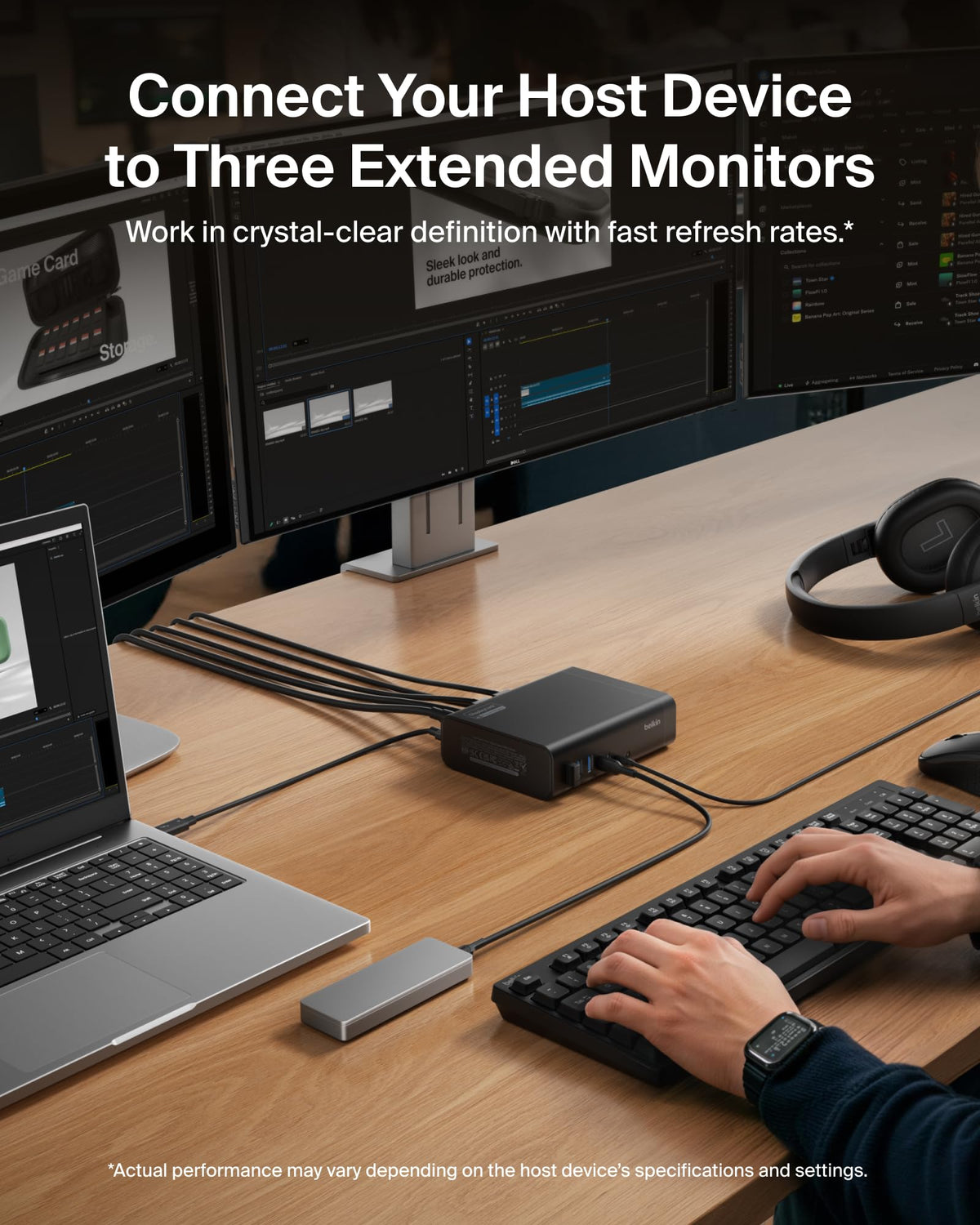 Belkin Connect 16-in-1 Docking Station 140W, Triple Display USB C Dock with 4K@60Hz Support, DisplayLink Technology, USB C Dock with 10Gbps Data Transfer, 2.5Gb Ethernet Port - Laptop Expansion Hub