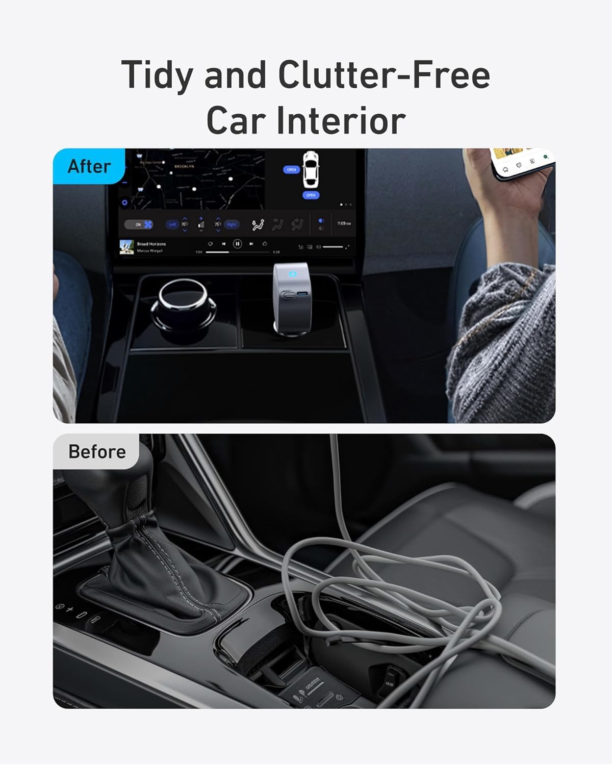 Anker Nano Car Charger (75W, USB-C Port, Built-in USB-C Cable)