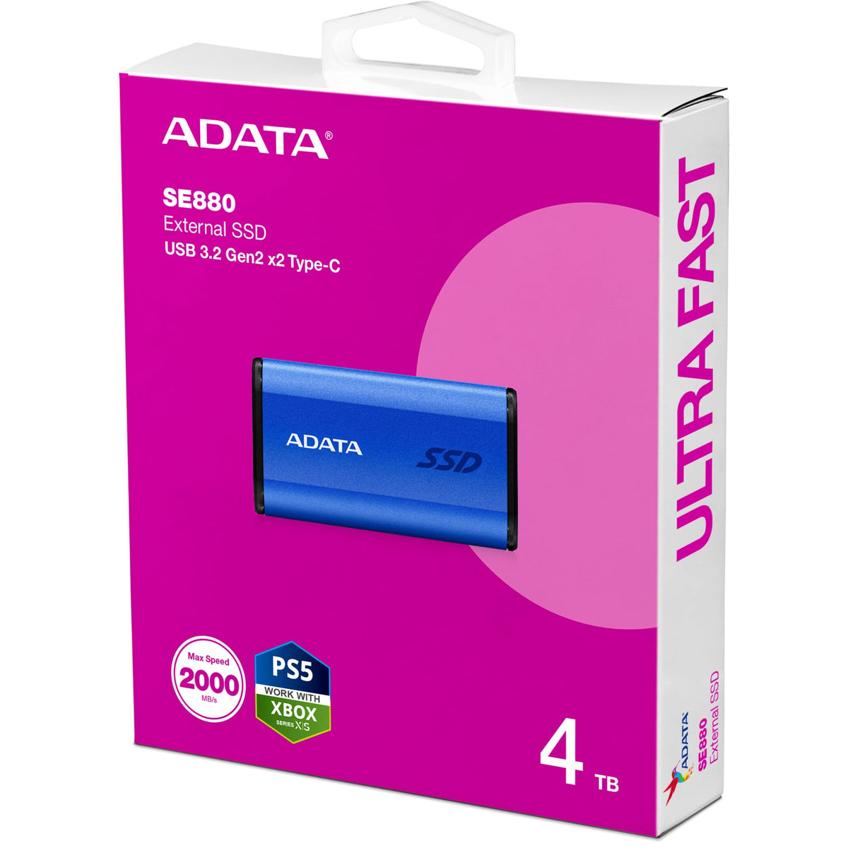 External SE880 4 TB, External SSD Blue, USB-C 3.2 Gen 2x2 (20 Gbit/s)