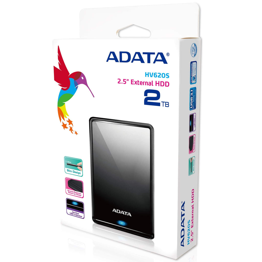 A-Data 2 TB External HV620S Black Hard Drive - AHV620S-2TU31-CBK