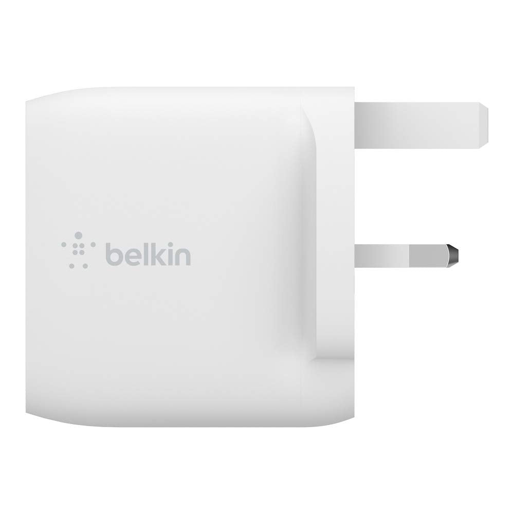 Belkin WCB002MYWH Boost Charge Dual USB-A 24W Wall Mobile Device Charger, White