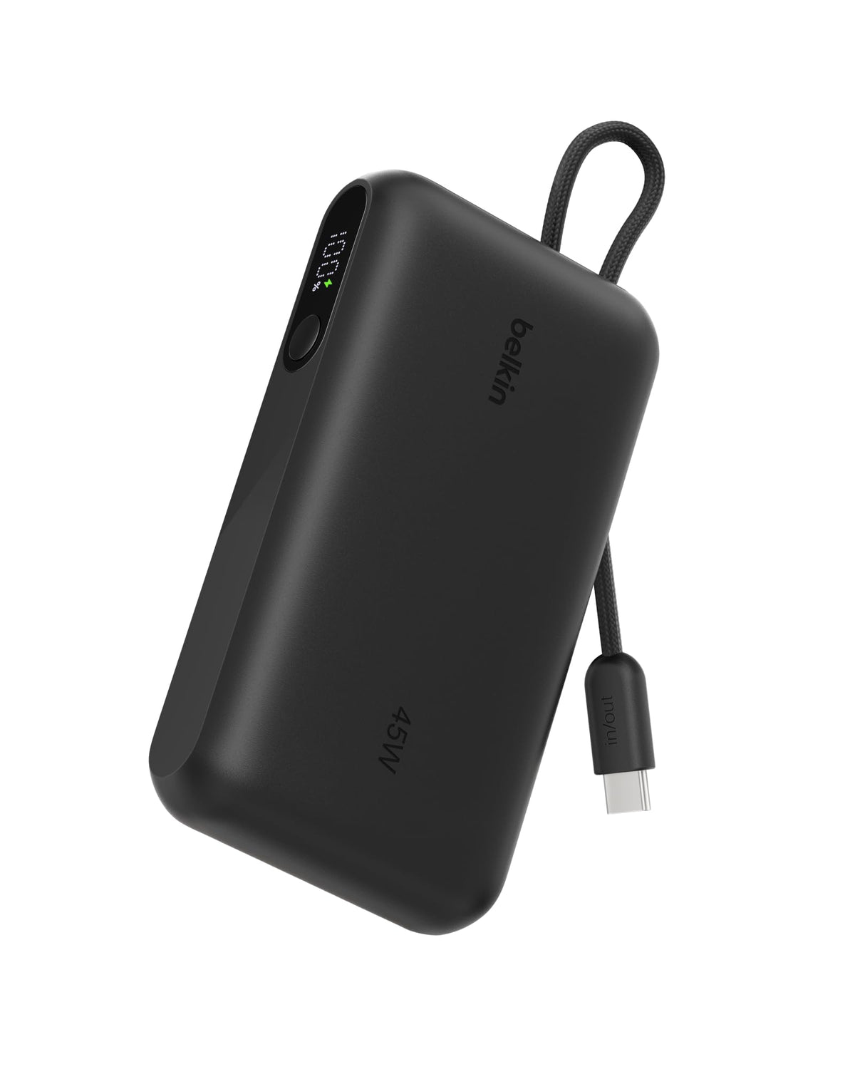 Belkin UltraCharge 10000mAh Power Bank with USB-C Cable and Display - Black