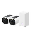 eufy Security Camera eufyCam E40 2-Cam Kit (HomeBase S380) 2K Solar Security Camera Outdoor Wireless, MaxColour Night Vision, No Monthly Fee,Work With Alexa,Cameras House Security