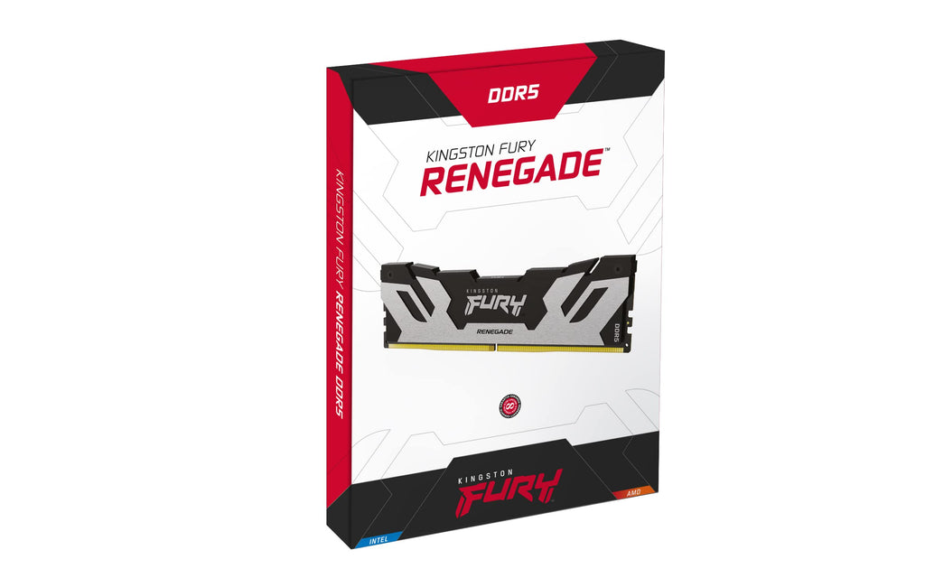 Kingston Fury Renegade DDR5 Silver/Black XMP 32GB 6400MT/s CL32 DIMM Desktop Gaming Memory (Kit of 2) - KF564C32RSK2-32
