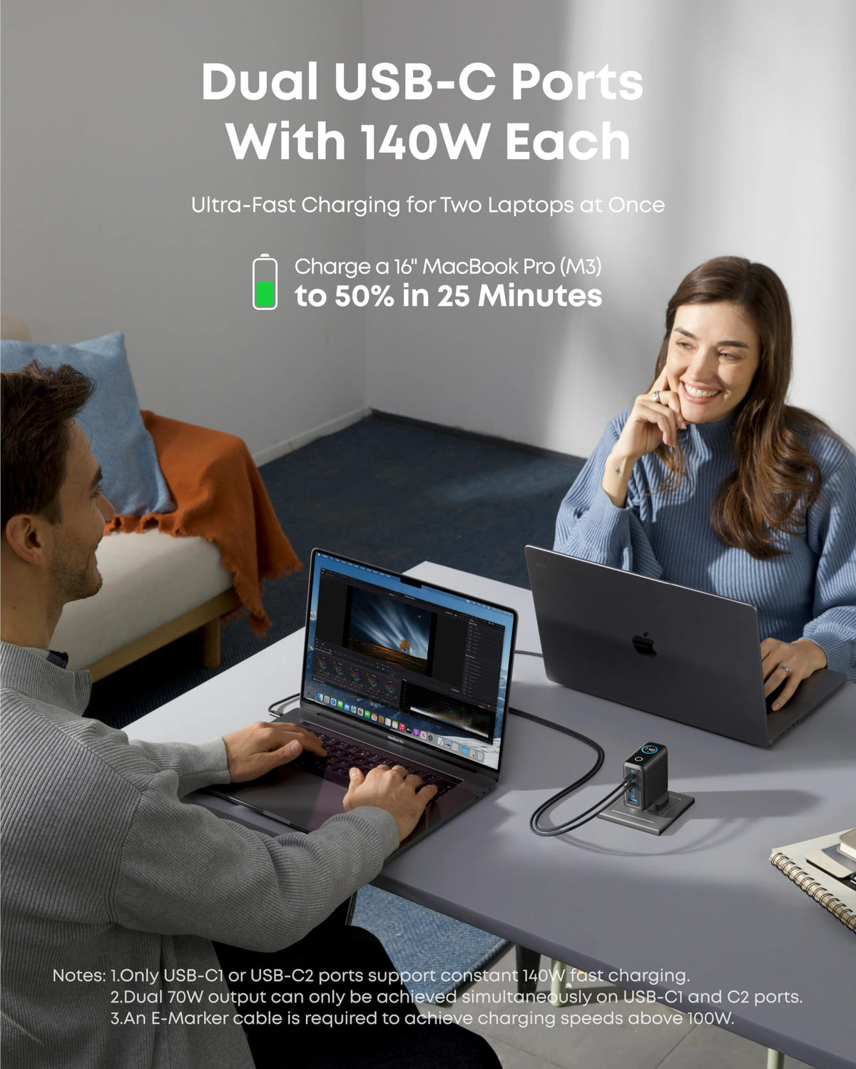 ANKER Charger 140 W 4-Port PD 3.1 Grey