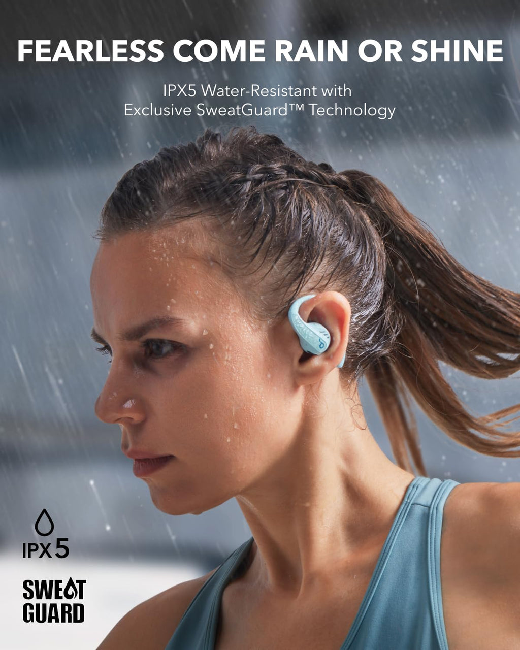 soundcore by Anker AeroFit Pro Open-Ear Headphones, Ultra Comfort, Secure Fit, Ergonomic Design, Rich Sound with LDAC, Bluetooth 5.3, IPX5 Water-Resistant, 46H Playtime, App Control, Wireless Earbuds