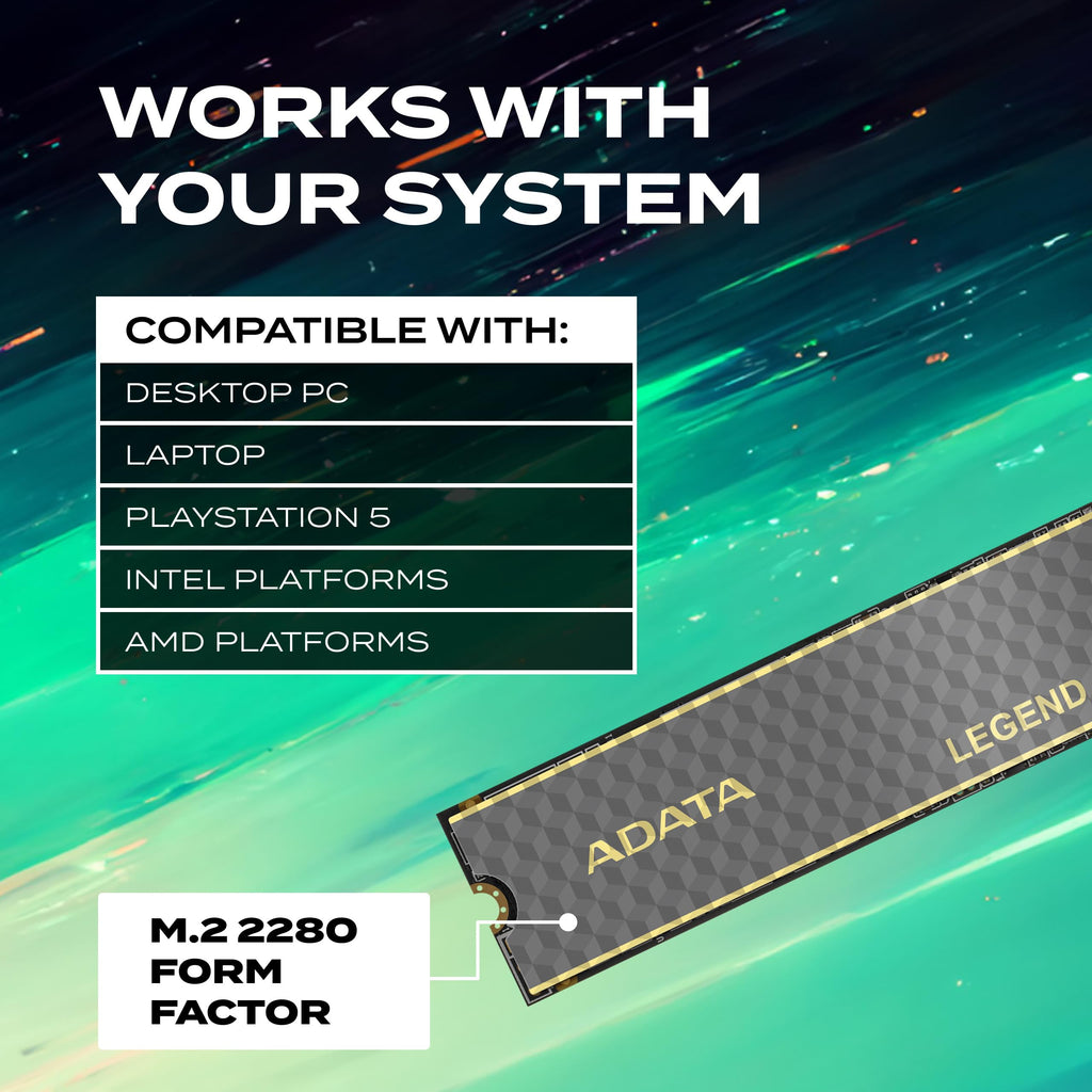 ADATA LEGEND 860 SLEG-860-500GCS internal solid state drive 500 GB M.2 PCI Express 4.0 NVMe 3D NAND