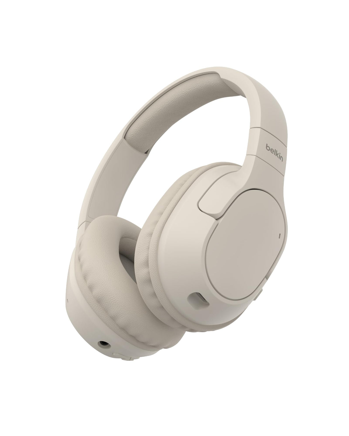Belkin SoundForm Surround Bluetooth Over-Ear Headphones, Environmental Noise Cancelling Headphones, Wireless with 60H Playtime and Soft Ear Cups for iPhone, Galaxy, iPad, Travel, Home or Office, Sand