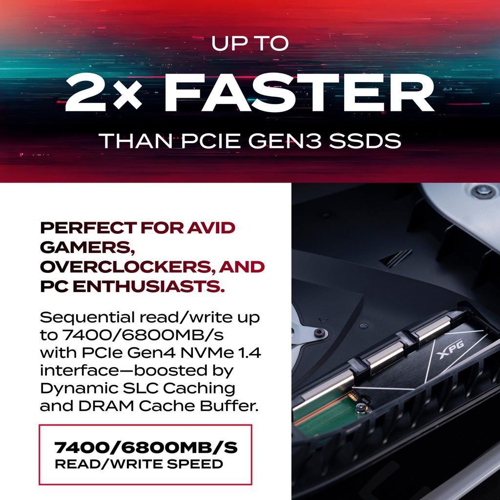 XPG GAMMIX S70 Blade, PCIe Gen4 Solid State Drive, 4TB