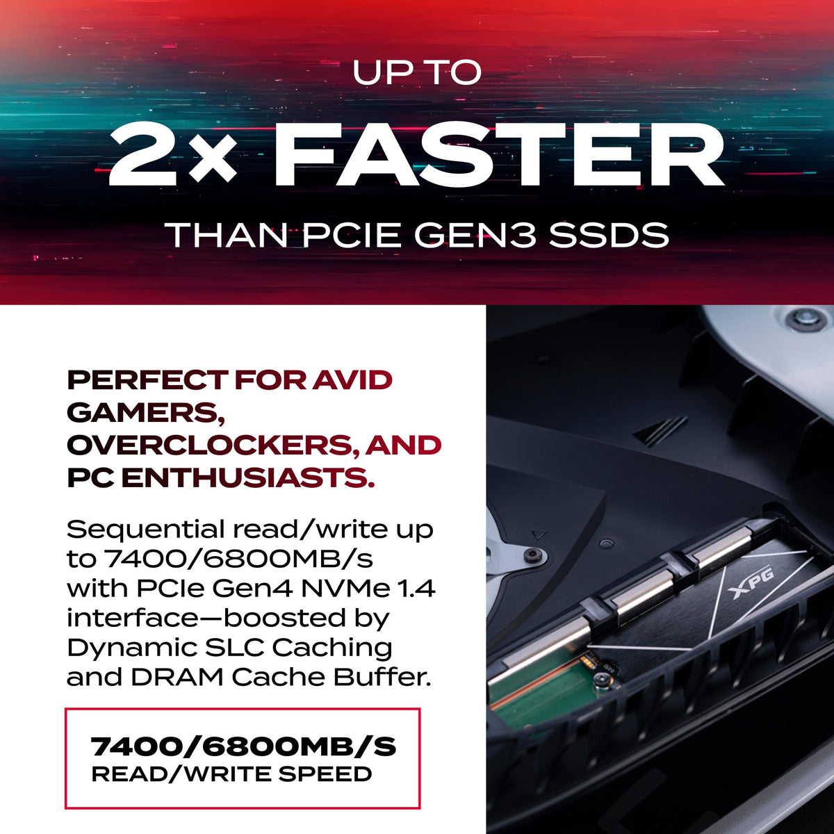 XPG GAMMIX S70 Blade, PCIe Gen4 Solid State Drive, 4TB