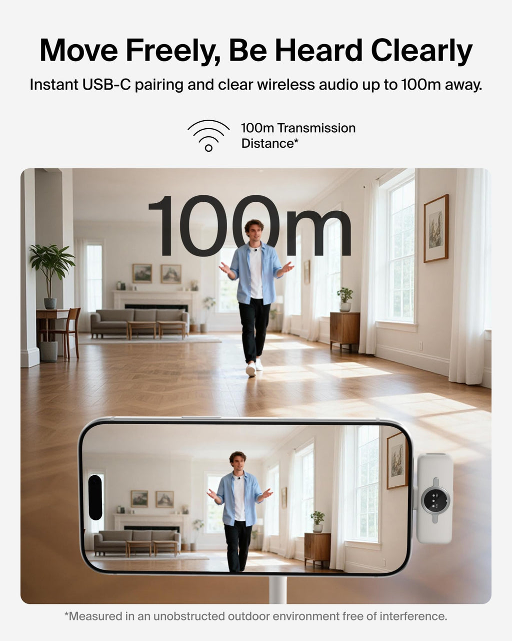 Belkin Stage Wireless Clip On Microphone, Dual Wearable Clip On Mic for iPhone, Android, 24-bit/48 kHz, 36H Battery, Noise Reduction, Magnetic Mini Omnidirectional Mic for YouTube, Podcast, Vlogging