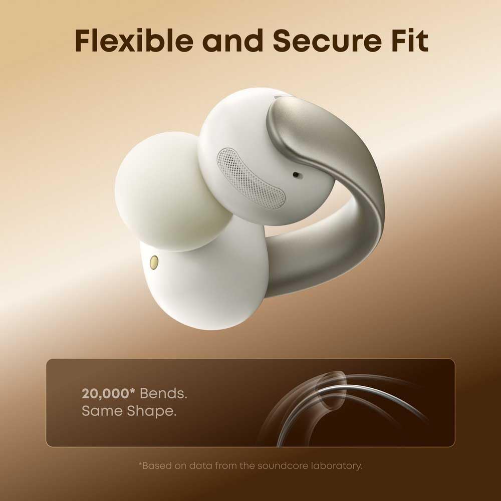 soundcore Aeroclip Headset True Wireless Stereo (TWS) Open-ear Calls/Music/Sport/Everyday Bluetooth Champagne, White