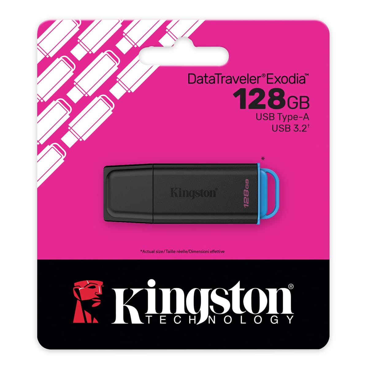 Kingston Technology 128GB Portable USB 3.2 Gen 1 DataTraveler Exodia Black/Blue