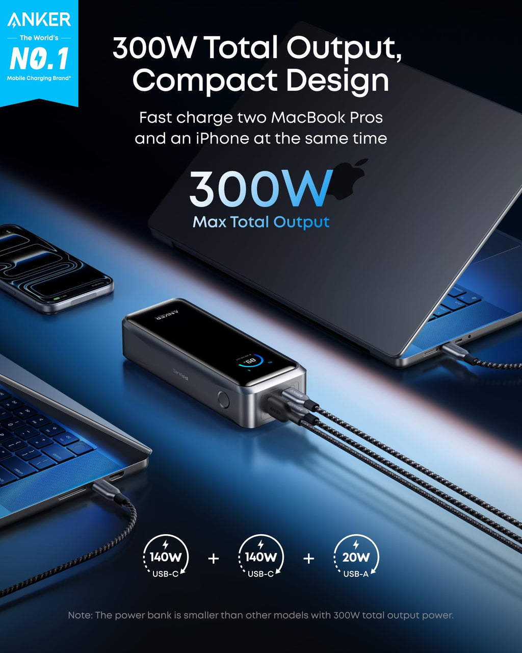 Anker Prime Power Bank, 26,250mAh 300W Fast Charging
