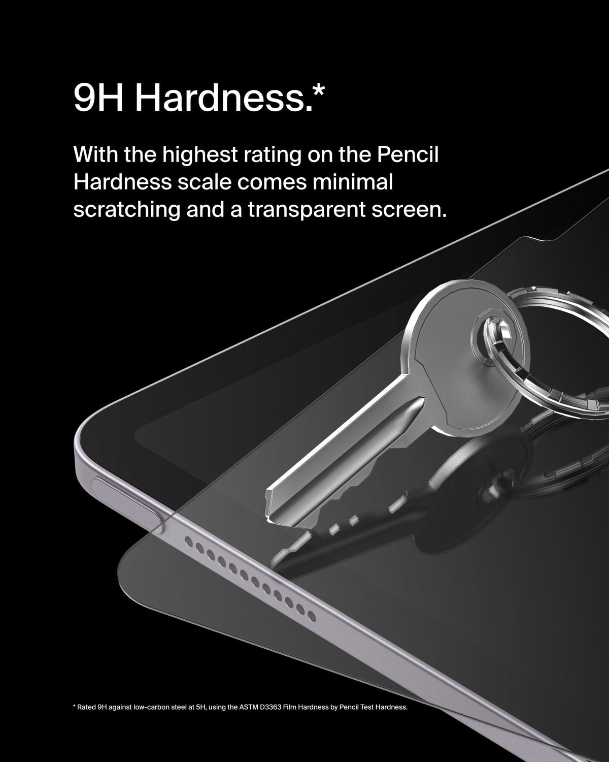 Belkin ScreenForce TemperedGlass screen protector for iPad Air 13-inch, 9H hardness rating tempered glass, 0.33mm thin, scratch-resistant with easy installation, compatible with case and Apple Pencil
