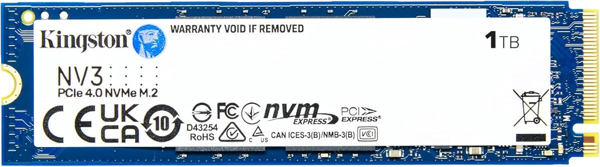Kingston NV3 1TB NVMe SSD – M.2 2280 PCIe 4.0 Gen4, 6000MB/s Read