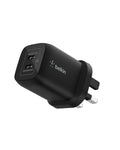 Belkin Gaming Dual USB-C Plug 65W, Wall Charger USB 3.0 Fast Charger with GaN Technology for Nintendo Switch 2, iPhone 16, iPad, MacBook Air, Chromebook, Samsung Galaxy S25 Ultra, and More - Black