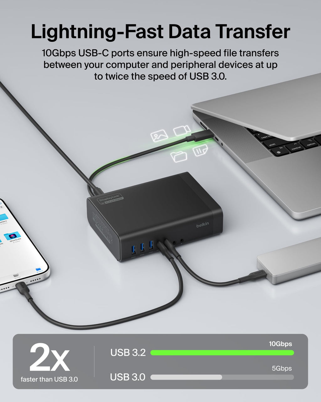 Belkin Connect 16-in-1 Docking Station 140W, Triple Display USB C Dock with 4K@60Hz Support, DisplayLink Technology, USB C Dock with 10Gbps Data Transfer, 2.5Gb Ethernet Port - Laptop Expansion Hub