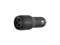 Belkin CCB001BTBK Boost Charge Dual Port USB 24W In-Car Mobile Charger - Black