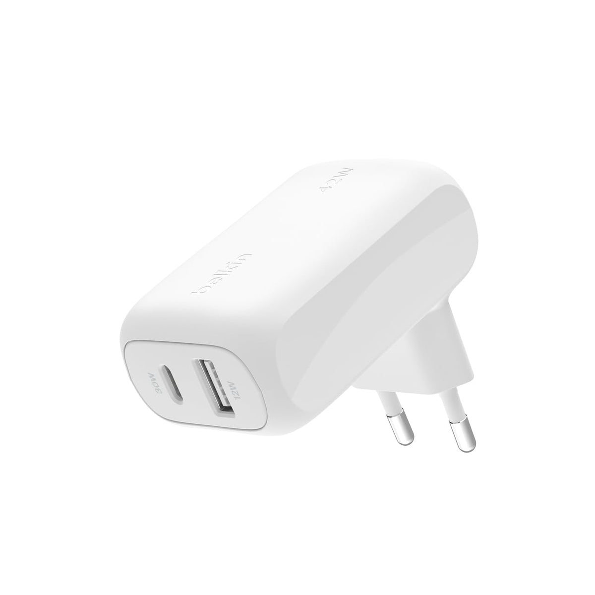 Belkin BoostCharge Dual Port USB Charger (42W, USB-C, USB-A, Fast Charger iPhone 15, 15 Plus, 15 Pro, 15 Pro Max, 14, 13, Samsung Galaxy S24, S23, Plus, Ultra, iPad, AirPods, etc., White)