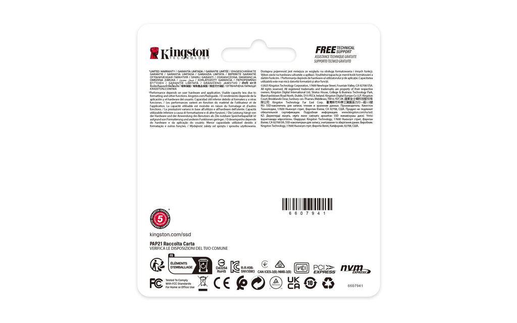 Kingston NV3 NVMe PCIe 4.0 Internal SSD 2TB M.2 2230-SNV3SM3/2T0
