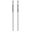 Belkin Premium 3.5 mm Braided Tangle Free Aux Cable with Aluminuim Connectors - Grey