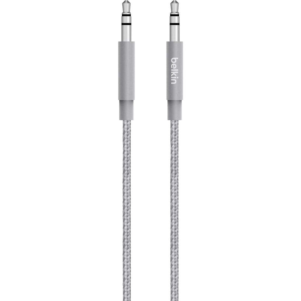 Belkin Premium 3.5 mm Braided Tangle Free Aux Cable with Aluminuim Connectors - Grey