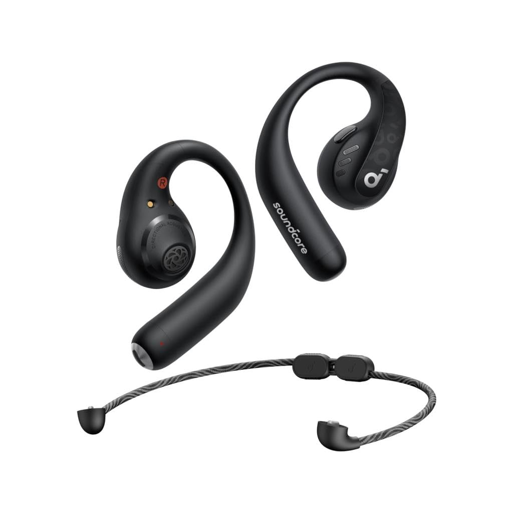 Soundcore by Anker, AeroFit Pro, Secure Fit, Ergonomic Design, Sound with LDAC, Bluetooth 5.3, IPX5 Waterproof, 46-Hour Wireless Earphones, Black