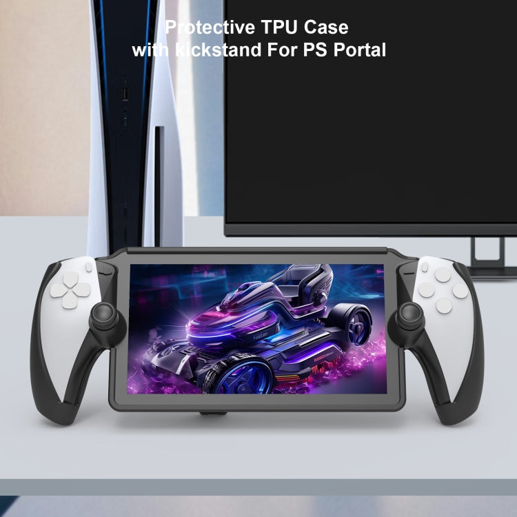 For PlayStation Portal Handle JYS TPU Protective Case With Stand(White)