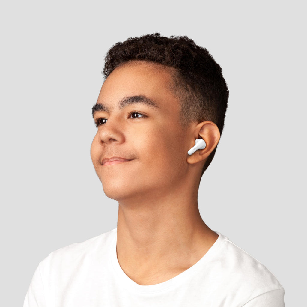 Belkin SoundForm Rhythm True Wireless Earbuds with Built-in Microphone, USB-C Fast Charging, 28H Battery Life, IPX5 Water Resistance - Bluetooth Earbuds for iPhone, iPad, Galaxy, Pixel & More - White