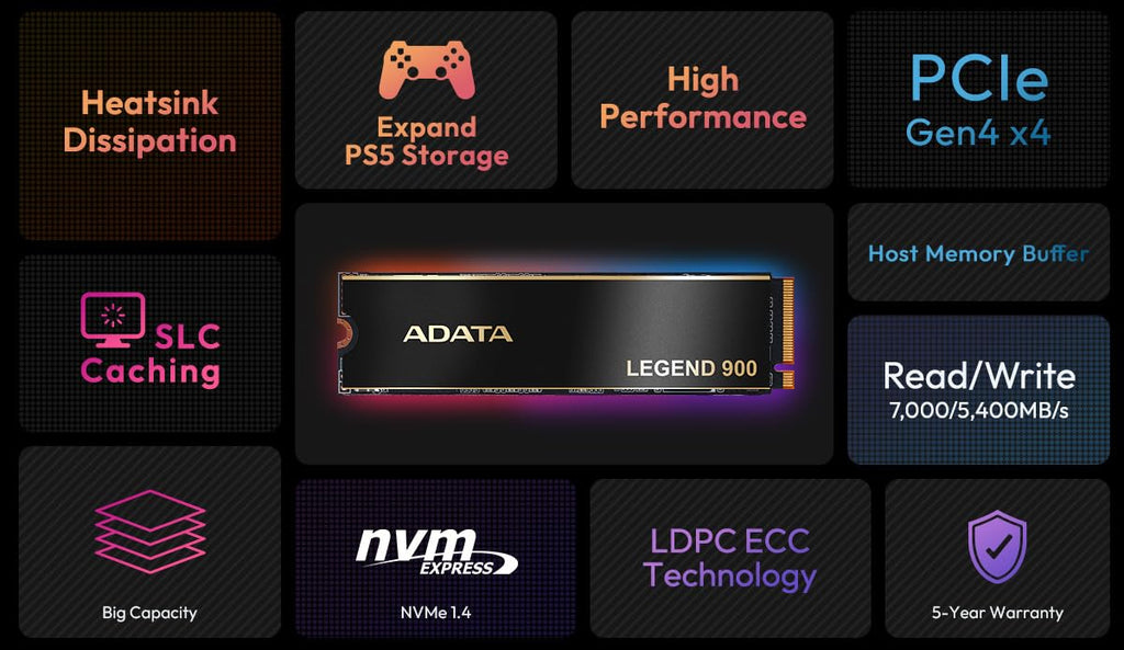 Disque SSD Adata Legend 900 512Go - M.2 NVMe Type 2280