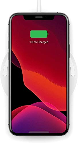Belkin BoostCharge Wireless Charging Pad 10W (Qi-Certified Fast Wireless Charger for iPhone, Samsung, Google, more), White