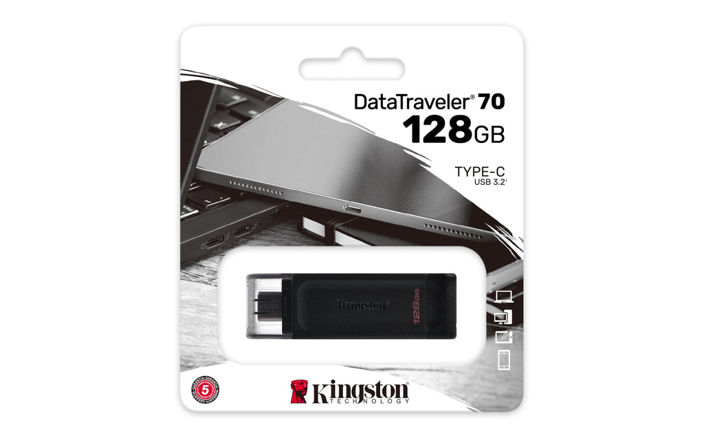 Kingston DataTraveler 70 - DT70/128GB USB-C Flash Drive Black