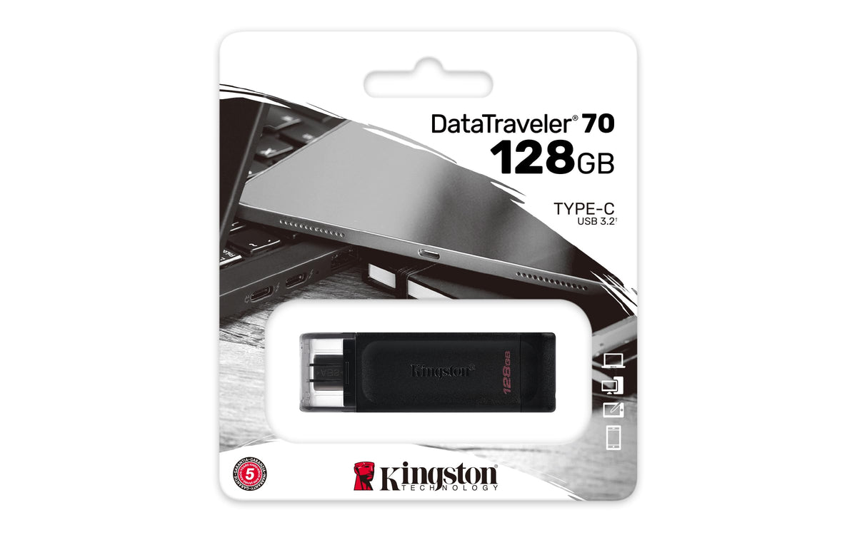 Kingston DataTraveler 70 - DT70/128GB USB-C Flash Drive Black