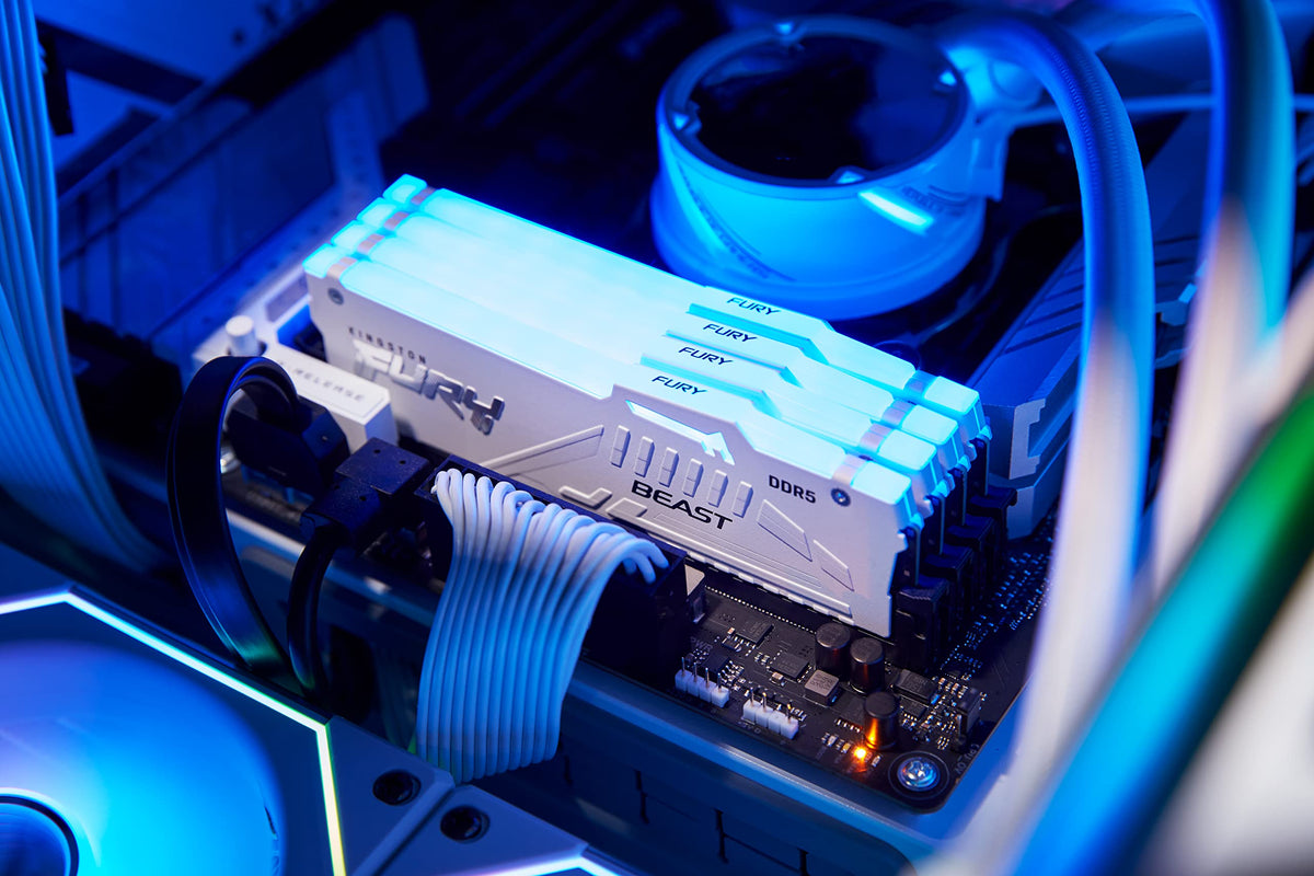 Kingston FURY Beast White RGB EXPO 64GB 6000MT/s DDR5 CL36 DIMM Desktop Gaming Memory Kit of 2 - KF560C36BWEAK2-64