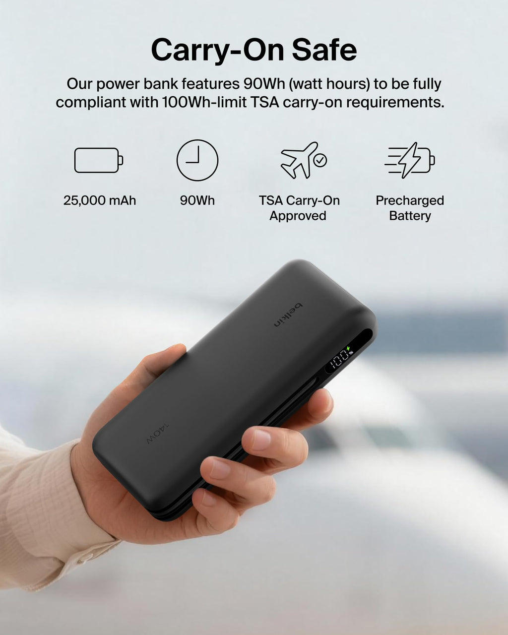 Belkin UltraCharge Pro 25000mAh Power Bank Fast Charging for Laptop - Black
