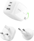 Belkin BoostCharge Pro 70W 3-Port GaN USB C Charger + Travel Adapter Kit