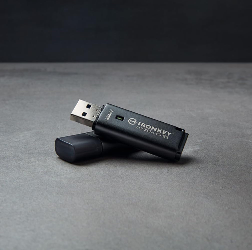 Kingston Ironkey Locker+ 50 G2 128GB Encrypted USB Drive | FIPS 197 | AES-XTS Protection | Multi-Password Security | USB 3.2 Gen 1 | IKLP50G2/128GB