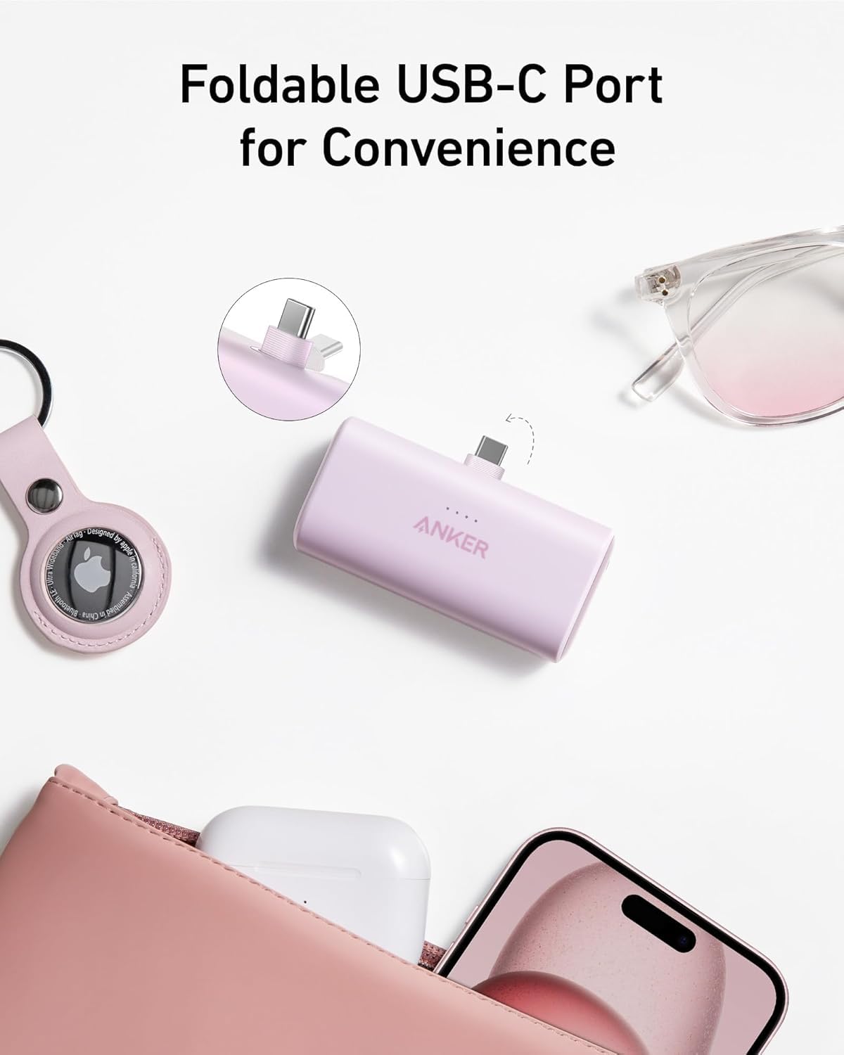 Anker Nano Power Bank,5,000mAh Portable Charger, Built-In USB-C Connector