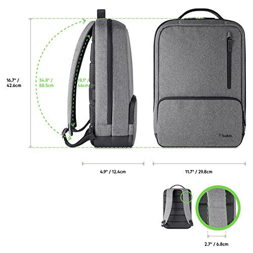 Belkin F8N900 Classic Pro Slim Backpack for 15.6 inch Laptop - Grey