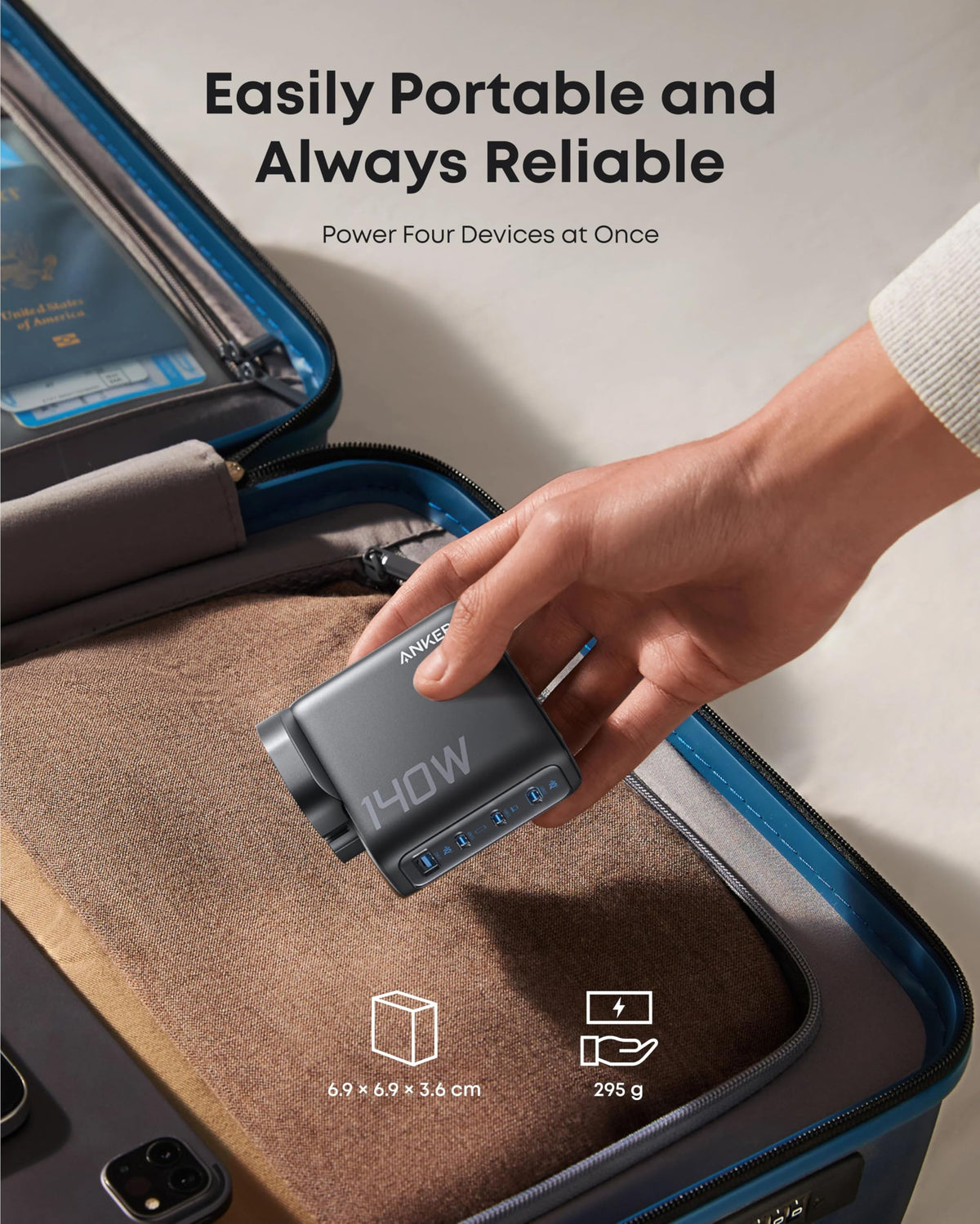 ANKER Charger 140 W 4-Port PD 3.1 Grey