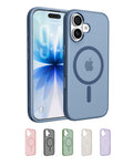 Belkin SheerForce Grip MagSafe Compatible iPhone 17 Case with Slim Design & Anti-Slip Side Lines - Magnetic, Transparent, & Shockproof Protective iPhone Case - Blue